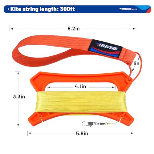 SGftre Kite String Handle 3 Pack - 324ft Nylon Kite Reel for Adults and Kids, High Visibility Orange