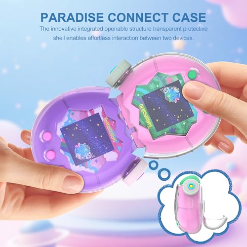 SGHLDE Clear Protective Case for Tamagotchi Paradise - Flip Cover with Dial Guard & Neck Lanyard