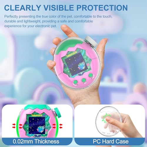 SGHLDE Clear Protective Case for Tamagotchi Paradise - Flip Cover with Dial Guard & Neck Lanyard