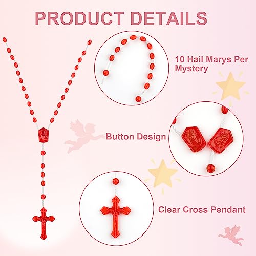 SHAOQINLIN 36-Pack Plastic Rosaries - 6 Assorted Colors, 17 Inch Catholic Prayer Beads