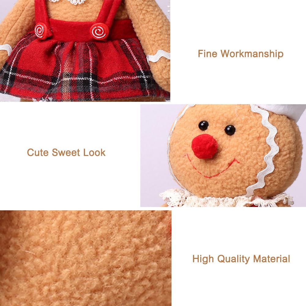 Shapeazy Gingerbread Plush Set – 11.8-Inch Stuffed Gingerbread Boy and Girl for Christmas Decor and Gifts