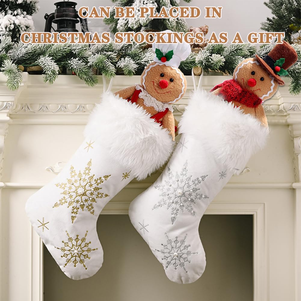 Shapeazy Gingerbread Plush Set – 11.8-Inch Stuffed Gingerbread Boy and Girl for Christmas Decor and Gifts