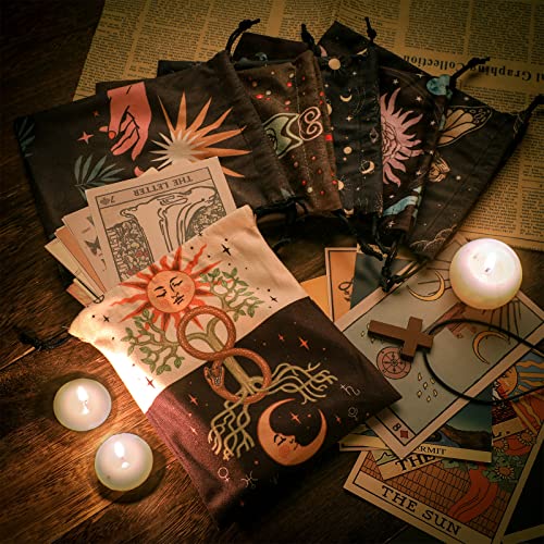 Shappy 6-Piece Velvet Tarot Card Storage Bags – Drawstring Pouches, 7.1 x 5.9 Inches (Classic Style)