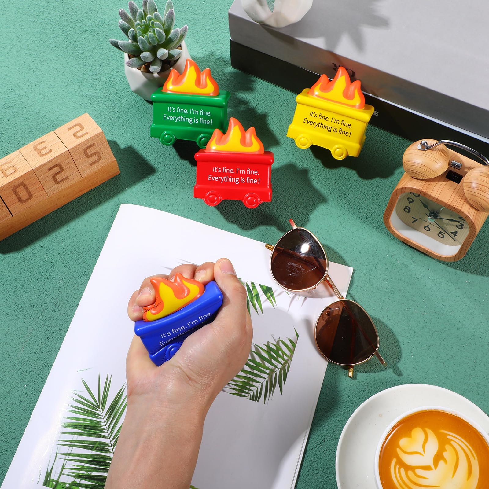 Shappy Dumpster Stress Relief Balls 4-Pack: Humorous PU Foam Fidget Toys for Anxiety