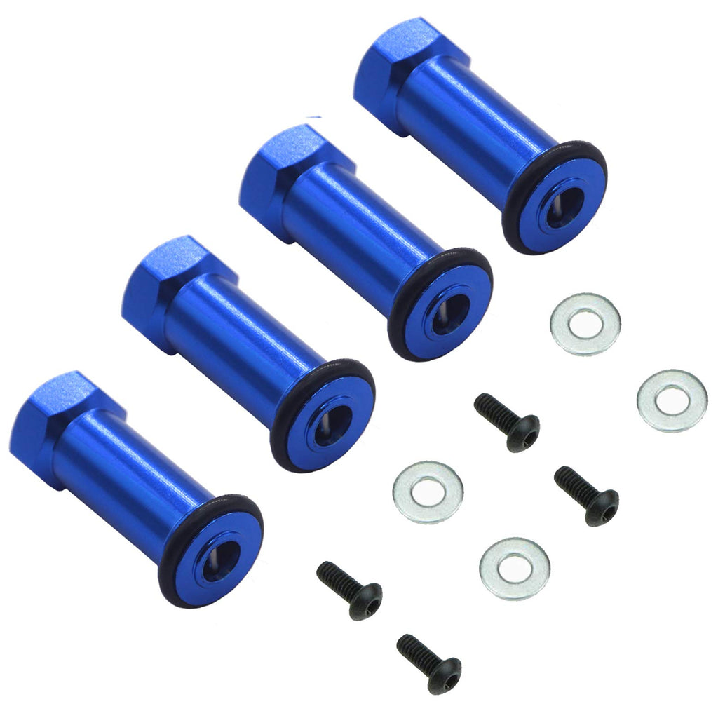 Share Goo 12mm Aluminum Wheel Hex Hub Adapters 30mm Extension for Traxxas Slash 4x4 Stampede (Blue)