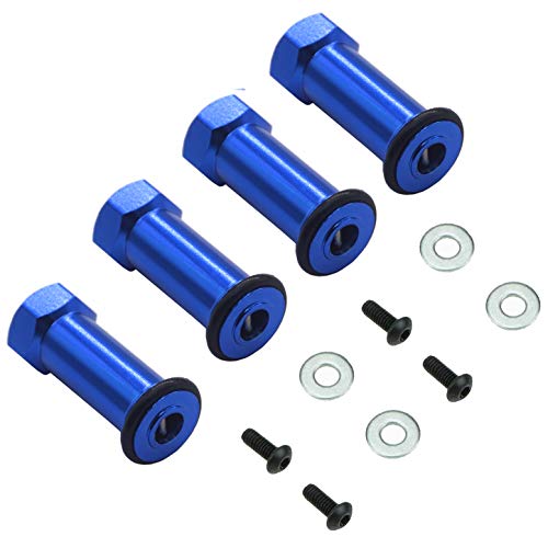 Share Goo 12mm Aluminum Wheel Hex Hub Adapters 30mm Extension for Traxxas Slash 4x4 Stampede (Blue)
