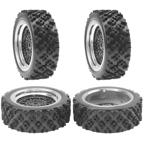 ShareGoo 1/10 RC On-Road Tires and Wheels, 12mm Hex, 72mm/66mm OD for Tamiya TT01 TT02 Kyosho Traxxas
