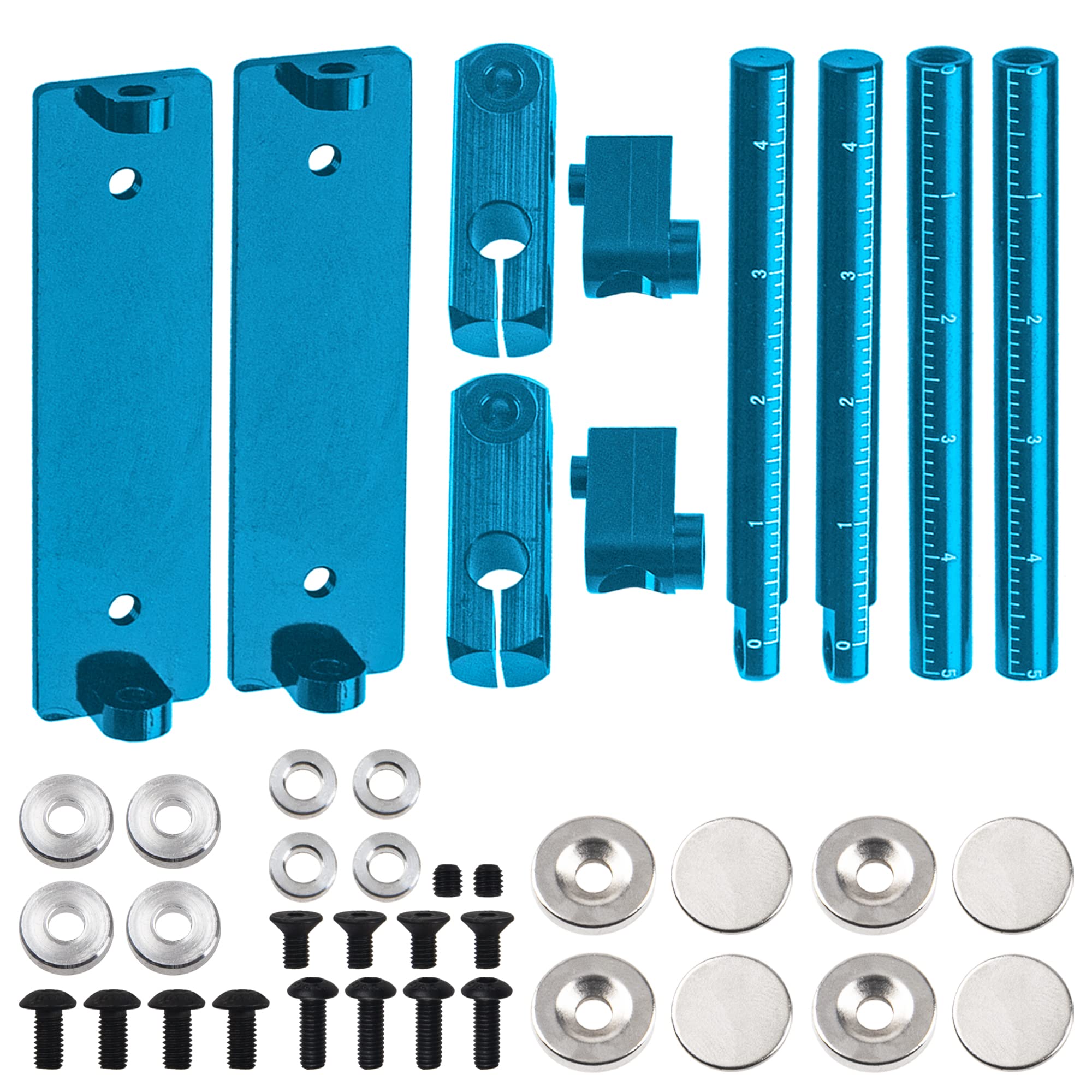 ShareGoo Magnetic Body Post Kit for 1/10 RC Touring & Drift Cars – Blue, Aluminum Alloy, Adjustable