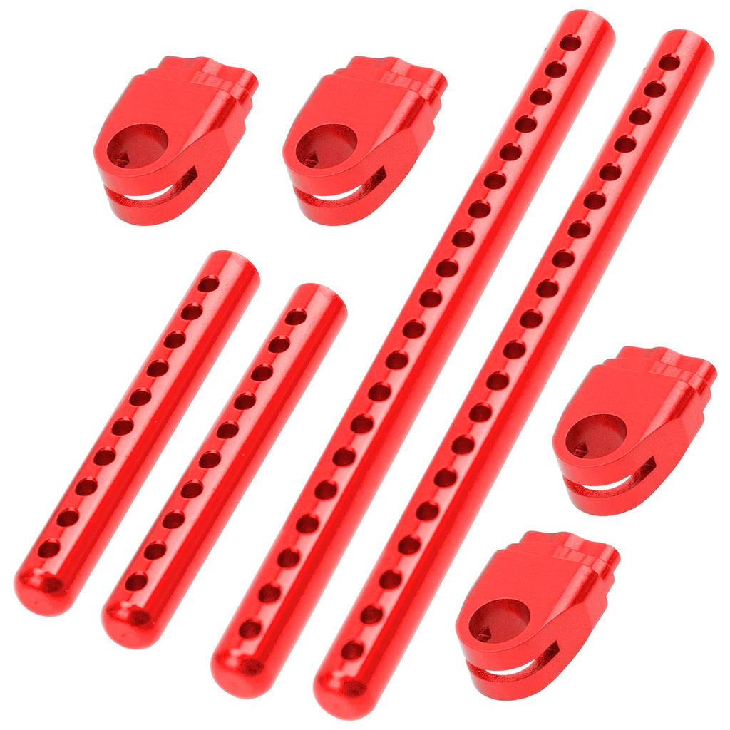 ShareGoo Metal RC Body Post Mounts for Tamiya TT02 (Red) - 45mm & 85mm Aluminium Alloy Upgrade