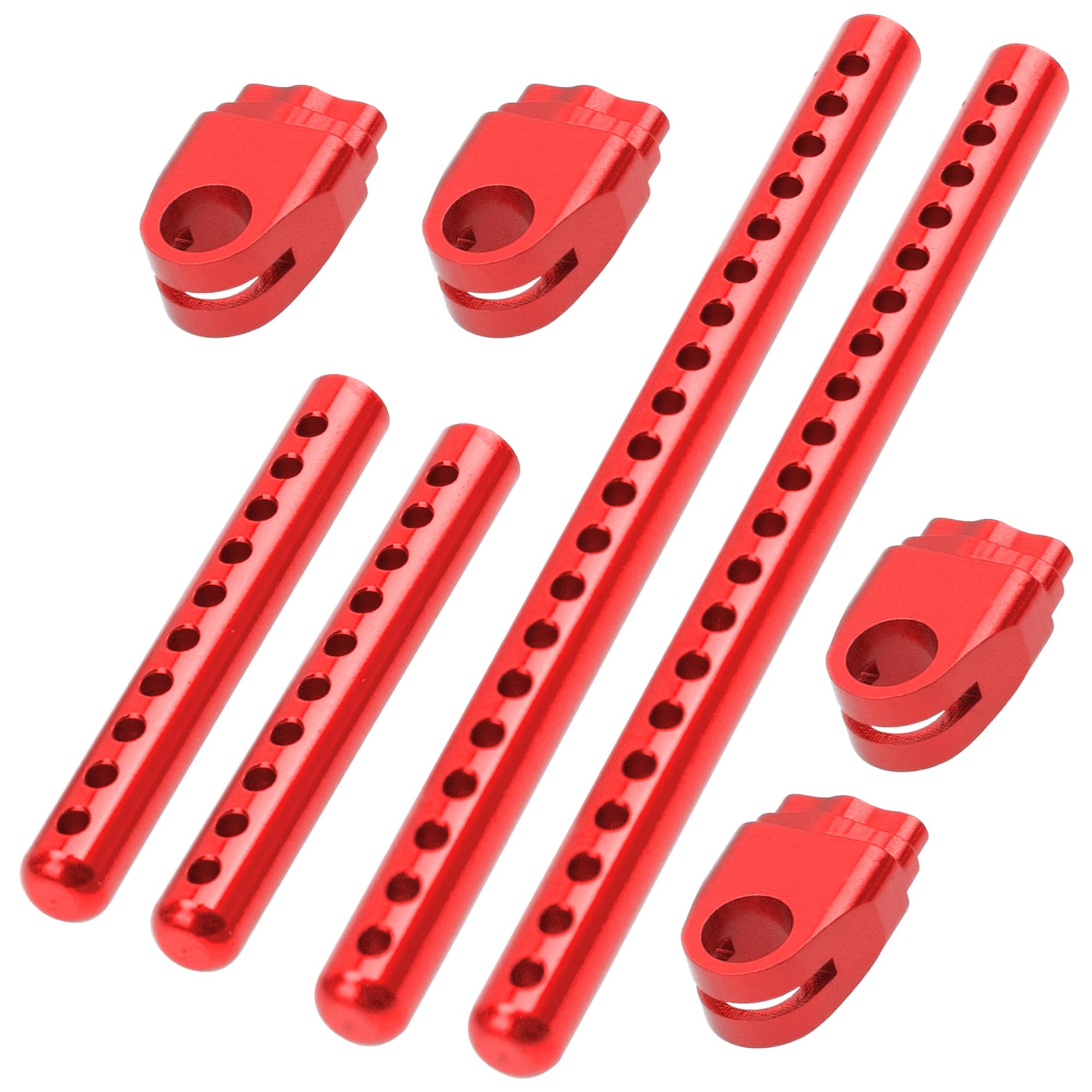 ShareGoo Metal RC Body Post Mounts for Tamiya TT02 (Red) - 45mm & 85mm Aluminium Alloy Upgrade