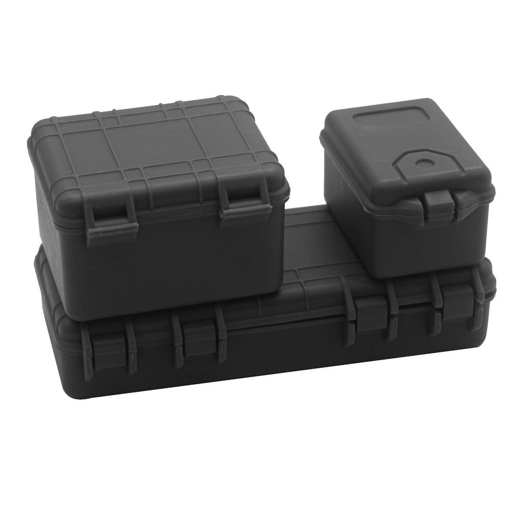 ShareGoo RC Luggage Case Set – 3-Piece Simulation Decoration & Storage for 1/10 Scale Rock Crawlers (Black)