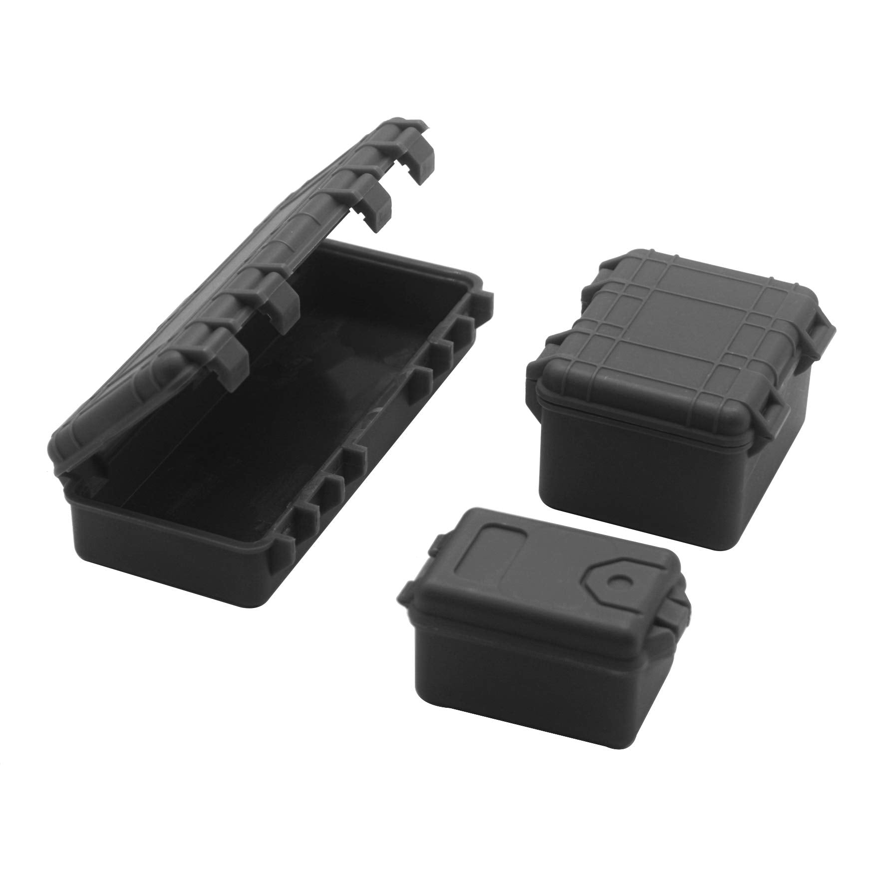 ShareGoo RC Luggage Case Set – 3-Piece Simulation Decoration & Storage for 1/10 Scale Rock Crawlers (Black)