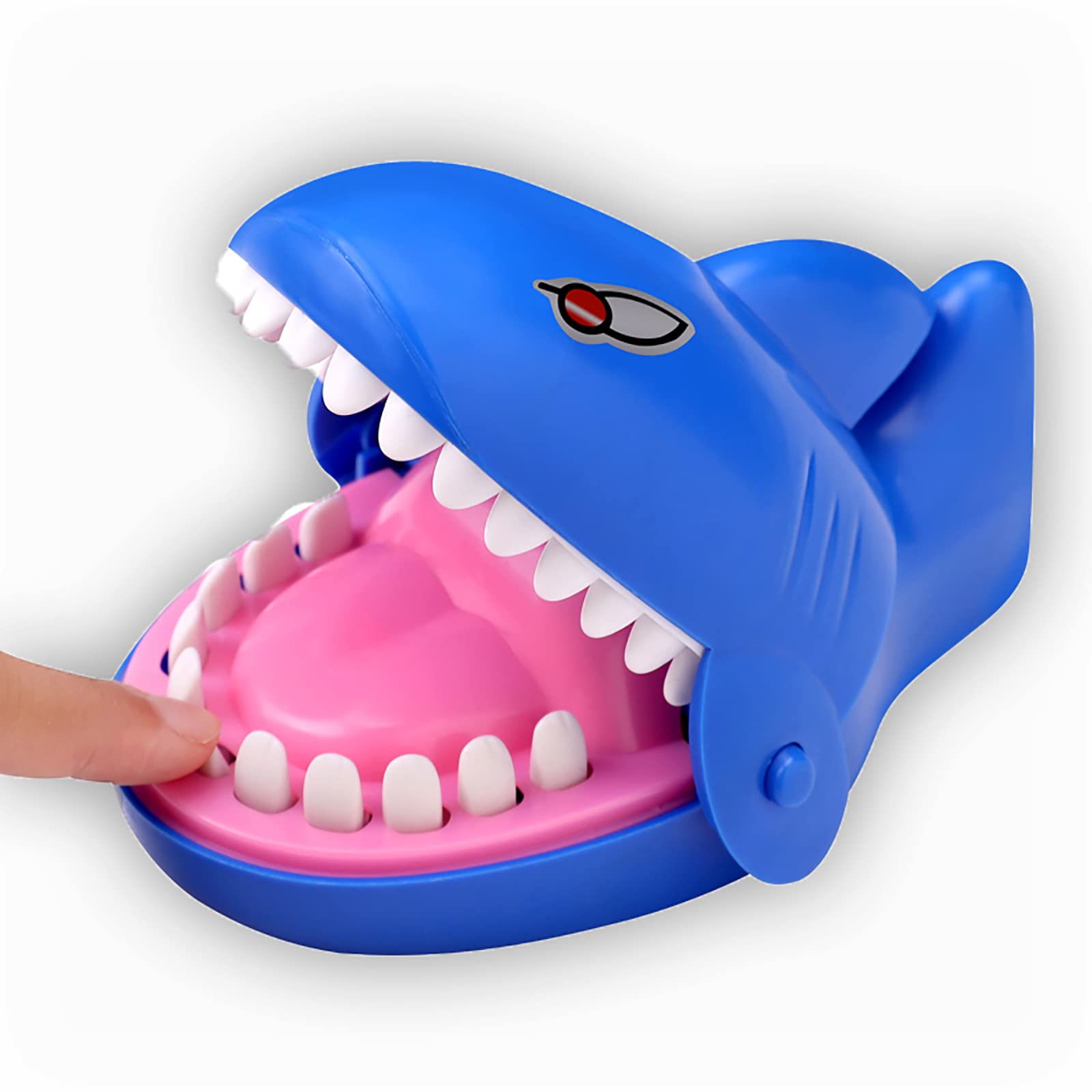 Shark Bite Game for Kids – Biting Finger Push Teeth Down Toy, Blue Shark by MAYTRBOU