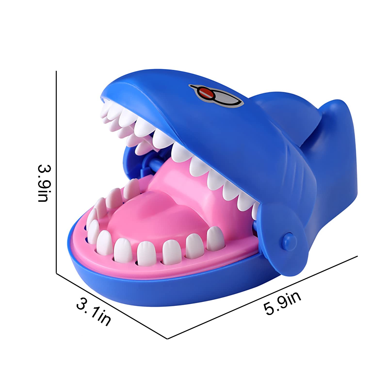 Shark Bite Game for Kids – Biting Finger Push Teeth Down Toy, Blue Shark by MAYTRBOU