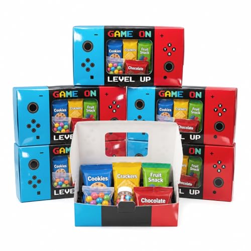 Shescrzionu 12-Pack Video Game Party Favor Boxes with Window – Gamer Birthday Decorations