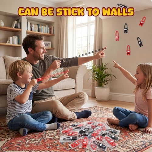 Shindel 40-Pack Flying Ninja Slingshot Toys – Bulk Party Favors, Classroom Prizes, Stress Relief