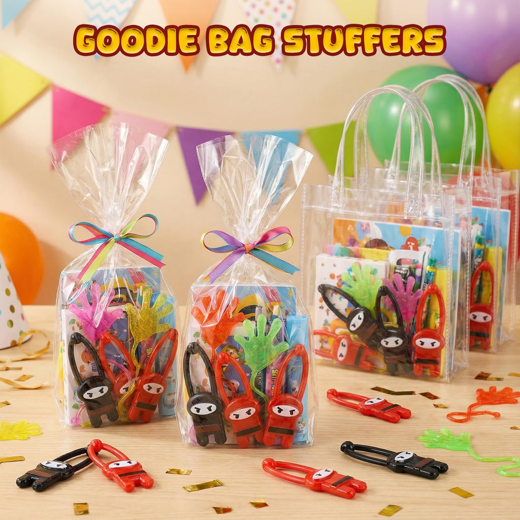 Shindel 40-Pack Flying Ninja Slingshot Toys – Bulk Party Favors, Classroom Prizes, Stress Relief