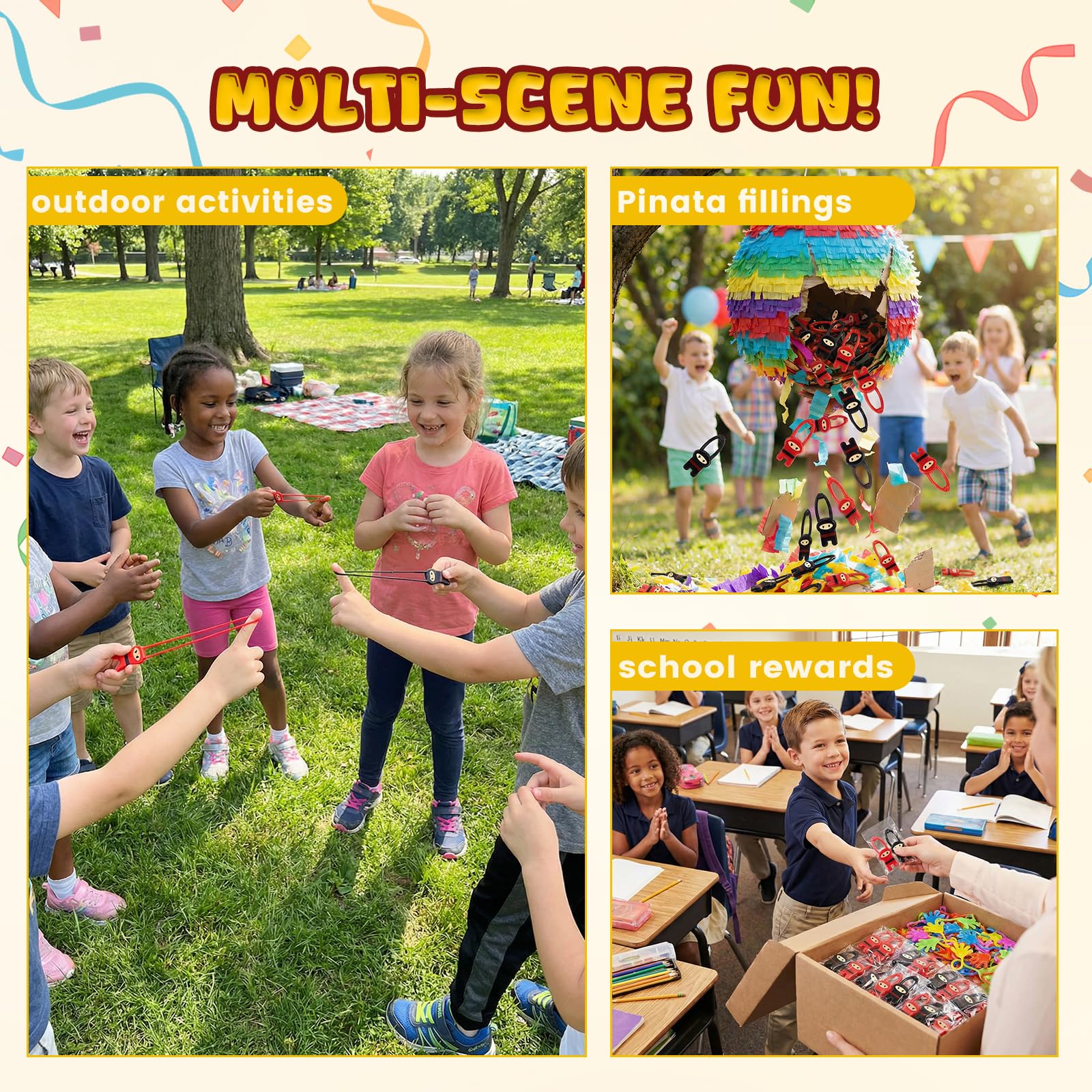 Shindel 40 Pack Stretchy Slingshot Ninjas for Party Favors, Classroom Prizes, and Stress Relief