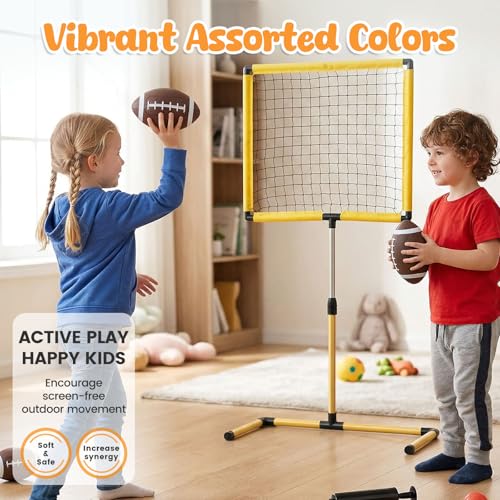 Shindel 6-Pack Mini Inflatable Footballs 6.3 Inch – Waterproof Outdoor/Indoor Toys for Kids with Pump, Party Favors