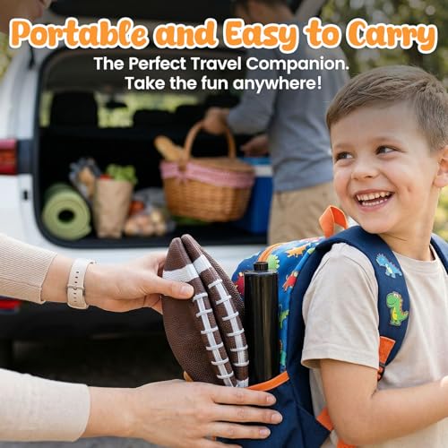 Shindel 6-Pack Mini Inflatable Footballs 6.3 Inch – Waterproof Outdoor/Indoor Toys for Kids with Pump, Party Favors