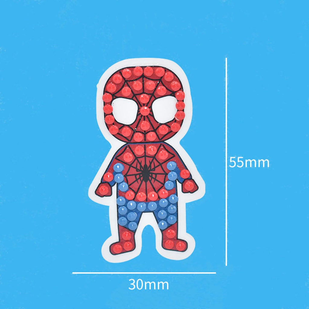SHOWERRING 5D Diamond Art Stickers Kit for Kids - Super Hero Rhinestone Mosaic Craft Set with 18 Patterns