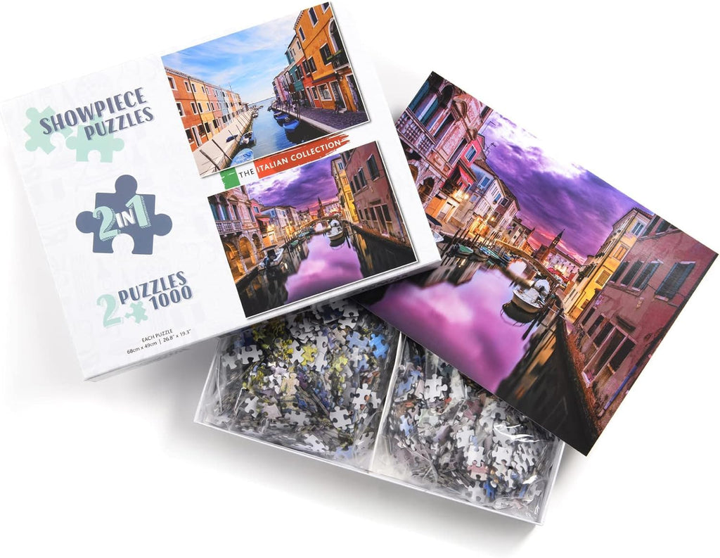 Showpiece Puzzles Italy Collection: 2 x 1000 Piece Jigsaws - Venice & Burano