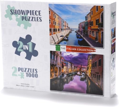 Showpiece Puzzles Italy Collection: 2 x 1000 Piece Jigsaws - Venice & Burano