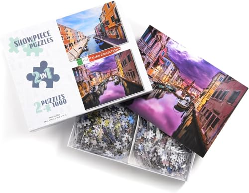 Showpiece Puzzles Italy Collection: 2 x 1000 Piece Jigsaws - Venice & Burano