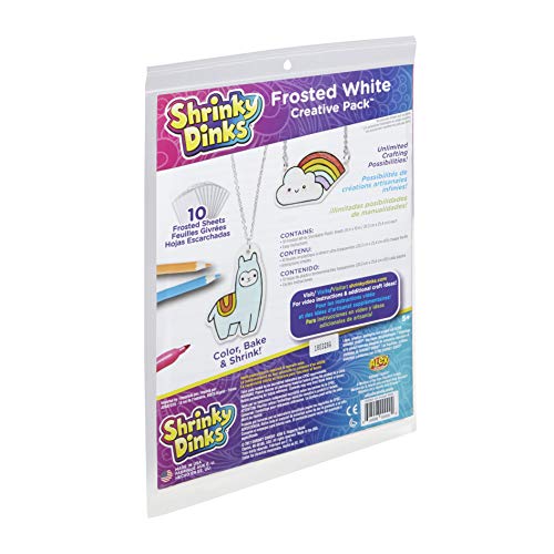 Shrinky Dinks Creative Pack - 10 Frosted White Sheets for DIY Shrink Plastic Crafts