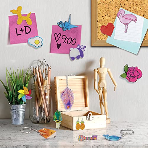 Shrinky Dinks Ruff n' Ready Creative Pack – 25 Frosted White Sheets for Shrinkable Crafts, Ages 5+