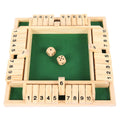 Shut the Box Dice Game - Wooden Board Math Game for 2-4 Players, Family Classics with Instructions (Green)