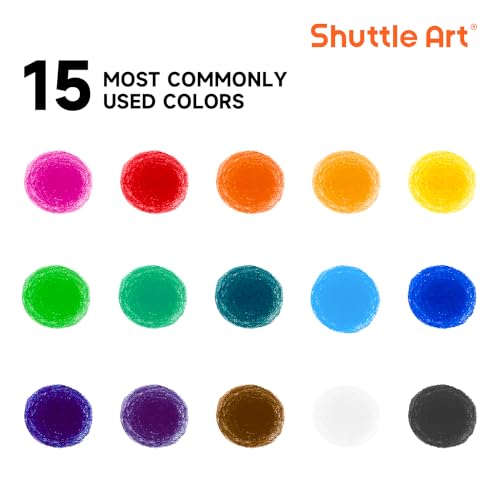 Shuttle Art Tempera Paint Sticks, 15 Colors – Quick-Drying, Washable, Kid-Safe