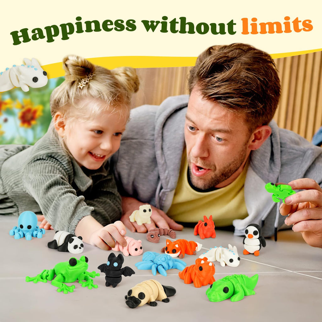 SHUWND 3D Printed Mini Animals – Articulated Flexible Fidget Toy, Cute PLA Figurines for Stress Relief and Decoration