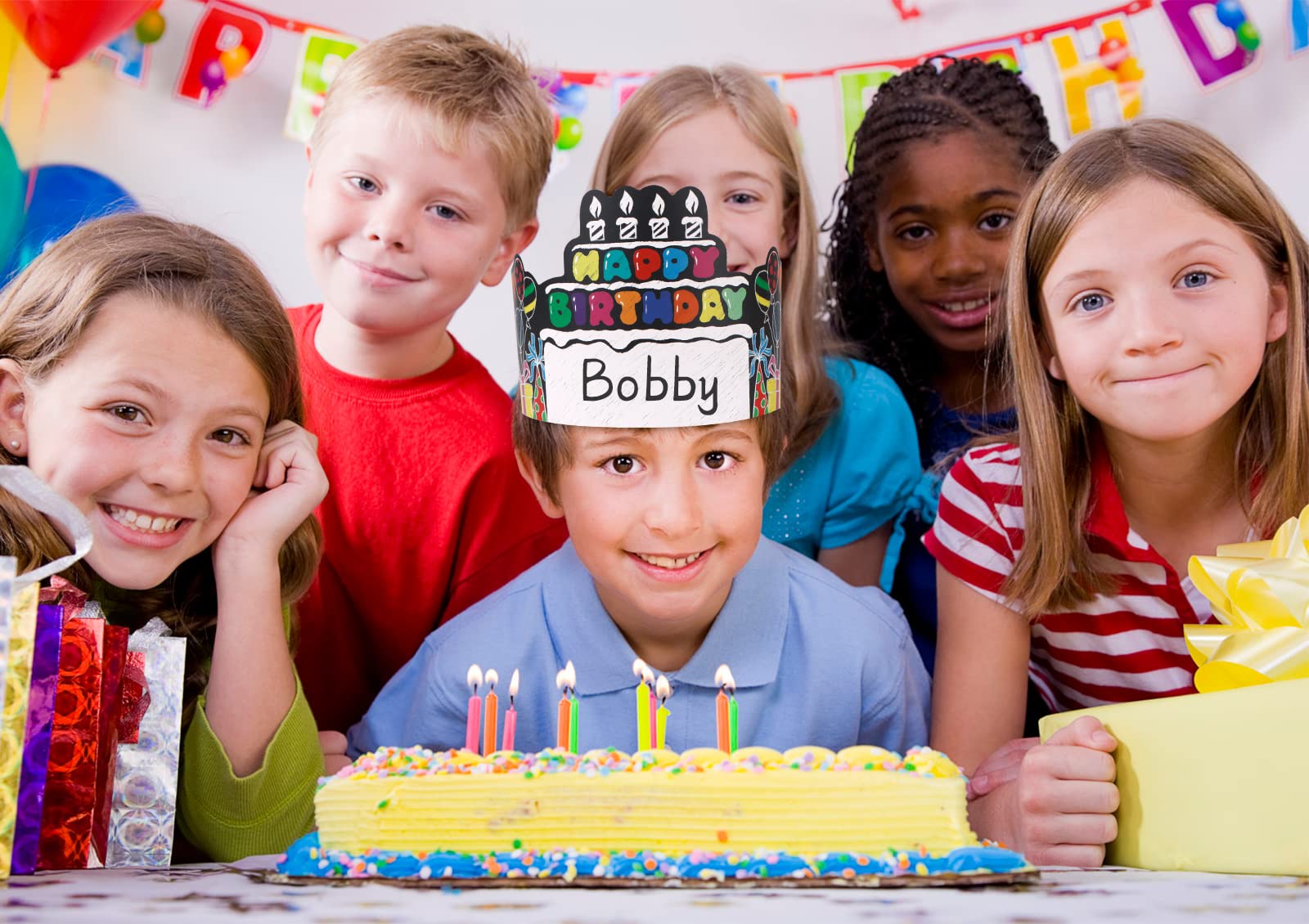 SICOHOME Paper Crown Hats for Kids - 36 Pack Adjustable Birthday Crowns for Classroom Party Supplies