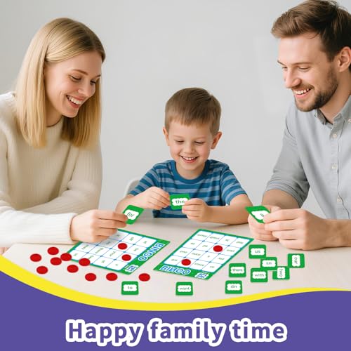 Sight Word Bingo Game – Learn to Read with Level 1 & 2, Kindergarten Preschool Reading Activities, Classroom & Homeschool