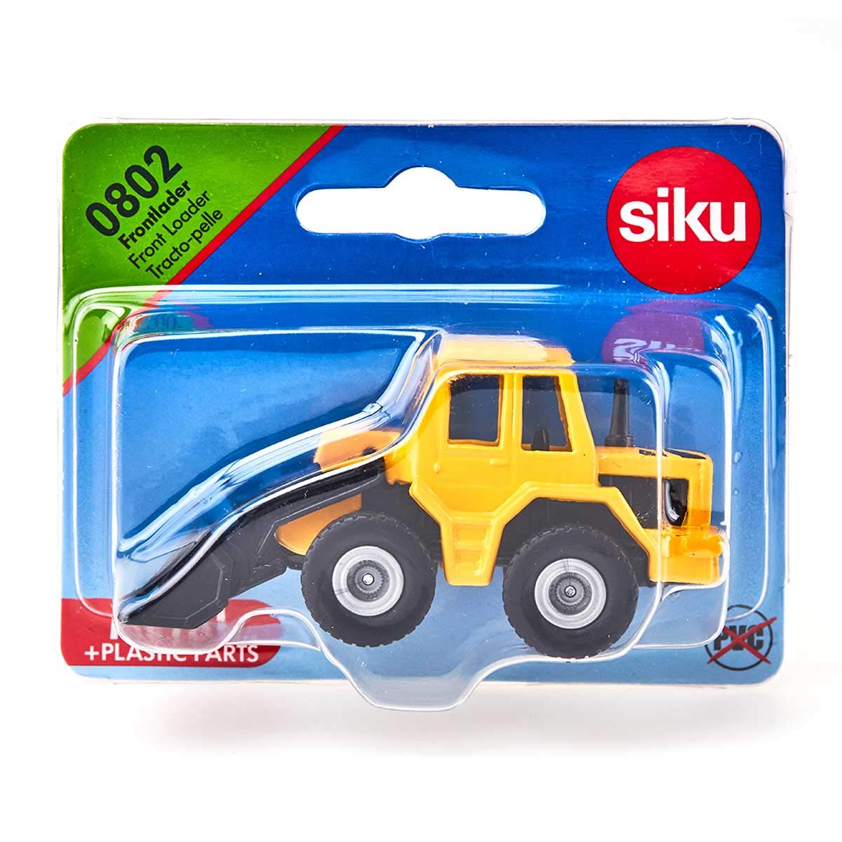 Siku 0802 Front Loader Diecast Model – Movable Loading Arm, Yellow/Black, 7.7 cm