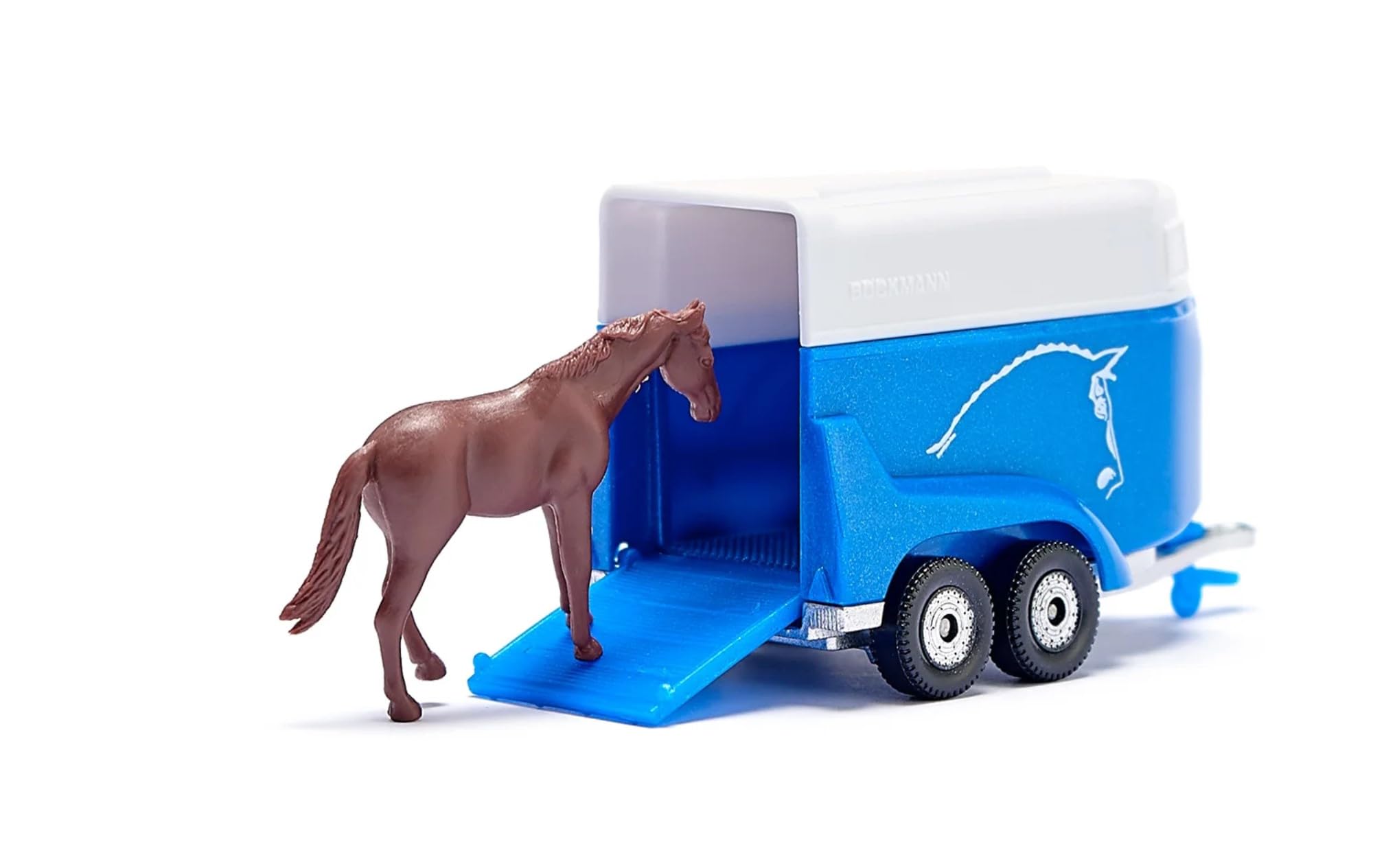 Siku 1651 Jeep Wrangler with Böckmann Horse Trailer - Metal Toy Model incl. Horse