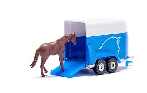 Siku 1651 Jeep Wrangler with Böckmann Horse Trailer - Metal Toy Model incl. Horse
