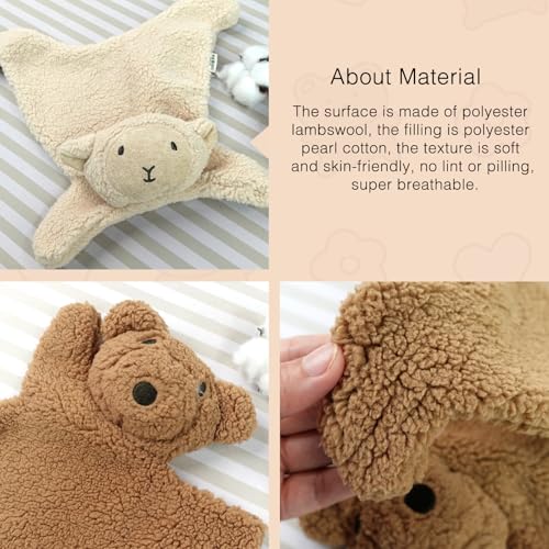 SILI FACTORY Brown Bear Lovey - Soft Baby Security Blanket & Plush Toy for Infants