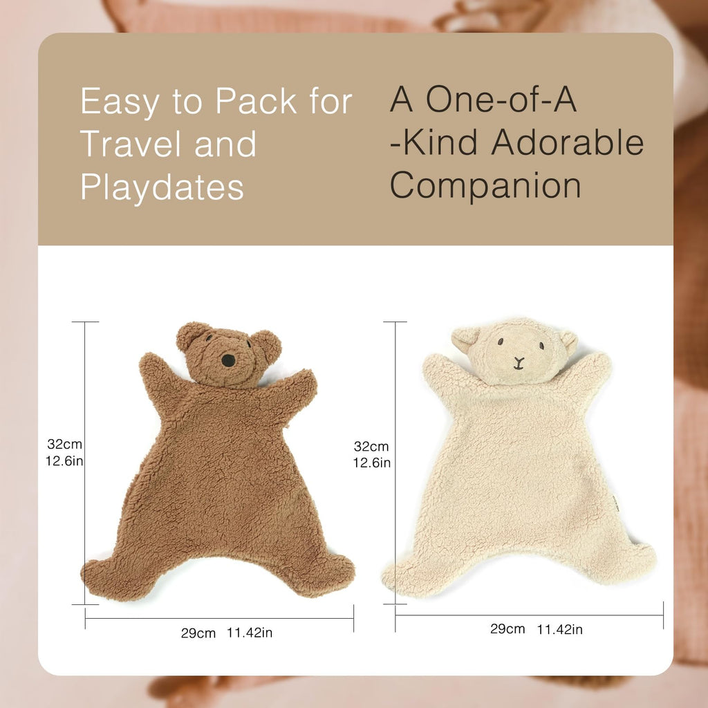 SILI FACTORY Brown Bear Lovey - Soft Baby Security Blanket & Plush Toy for Infants