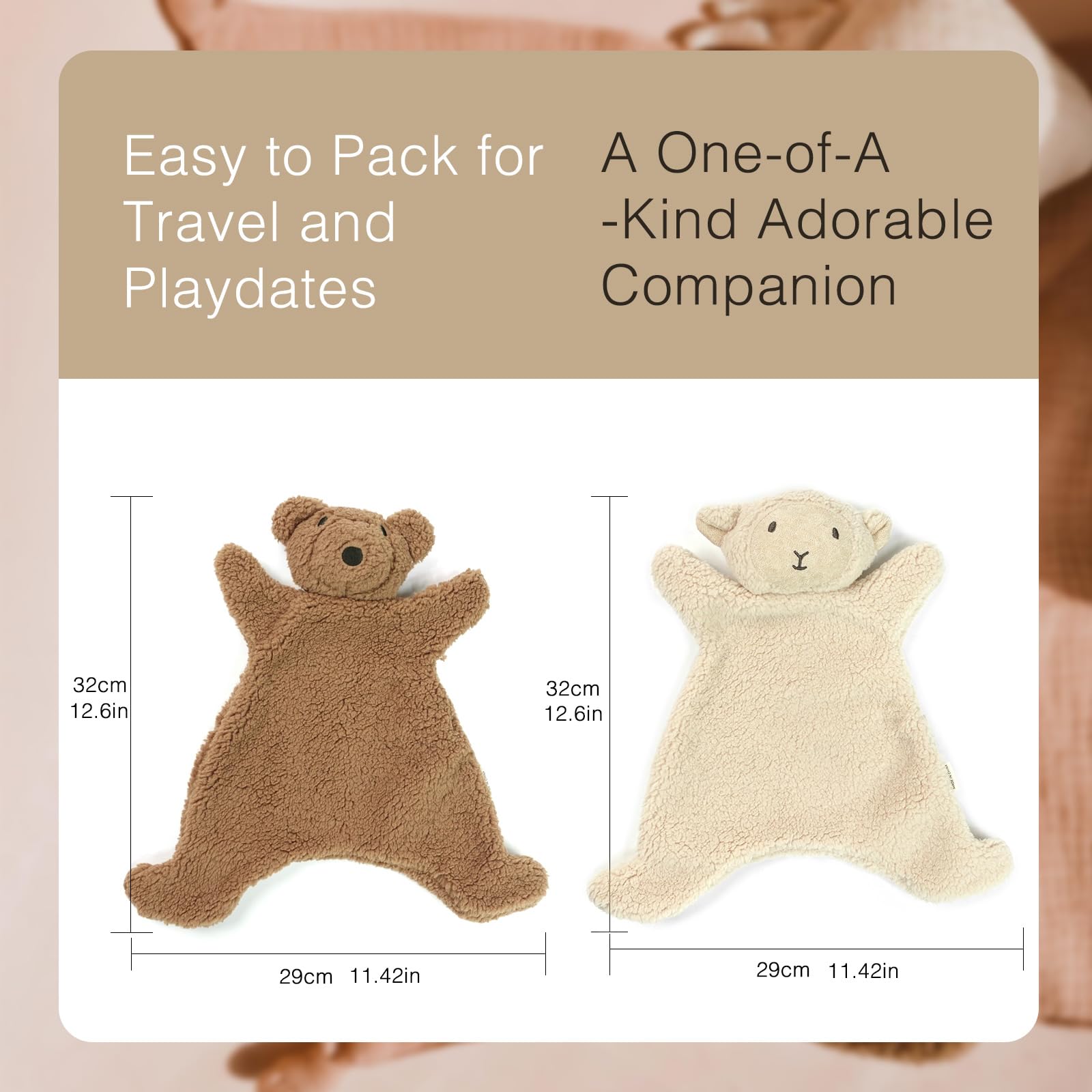 SILI FACTORY Brown Bear Lovey - Soft Baby Security Blanket & Plush Toy for Infants