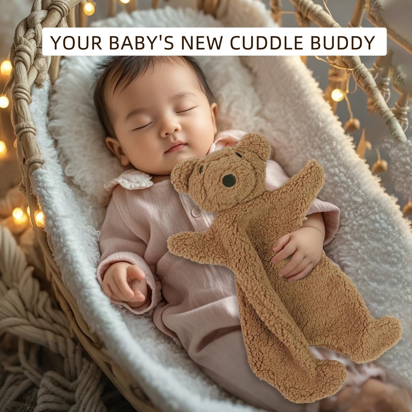 SILI FACTORY Brown Bear Lovey - Soft Baby Security Blanket & Plush Toy for Infants
