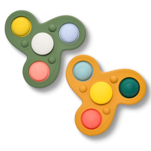 SILI FACTORY Planet Silicone Suction Cup Spinner Toy – Food-Grade Sensory Toy for Babies & Toddlers (Ages 12-18 Months)