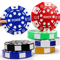 Silipull 6-Pack Giant Poker Chip Favor Boxes – 9-Inch Casino Party Decorations for Game Night, Birthdays, and New Year