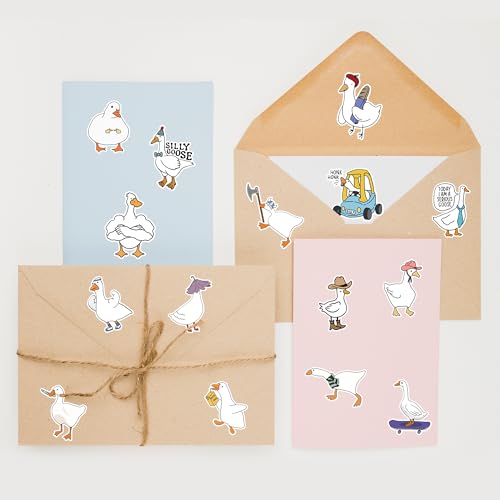 Silly Goose Roll Stickers - 2 Rolls 1000pcs 16 Styles Funny Vinyl Meme Decals for Car Laptop Cup