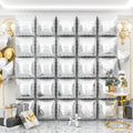 Silver Square Foil Balloons - 25 Pack Metallic Arch Kit for Party Decorations