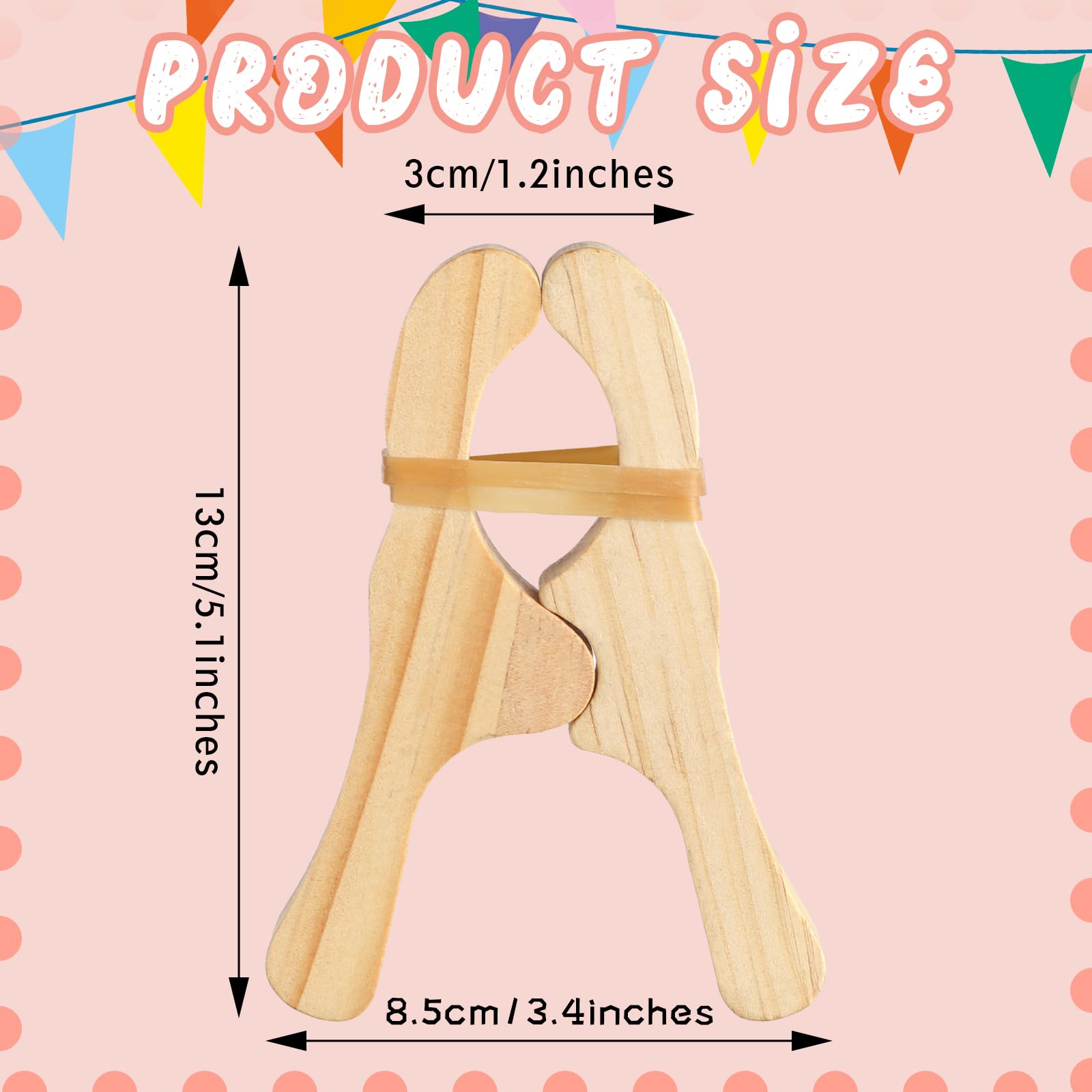 Simgoing 6-Piece Wooden Fort Building Clips for Blankets and Silks
