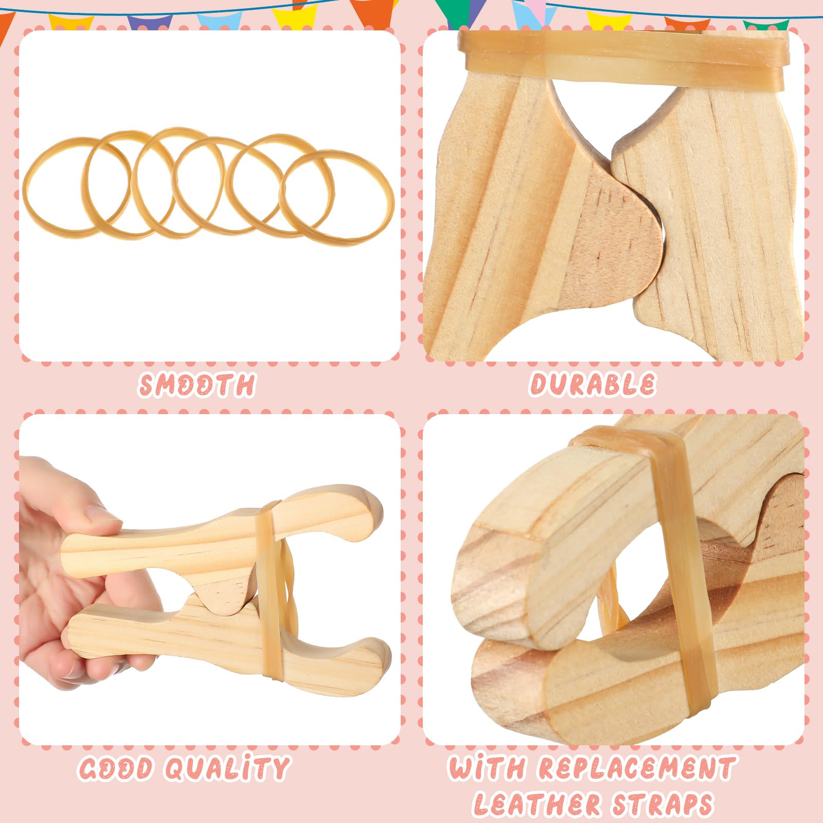 Simgoing 6-Piece Wooden Fort Building Clips for Blankets and Silks
