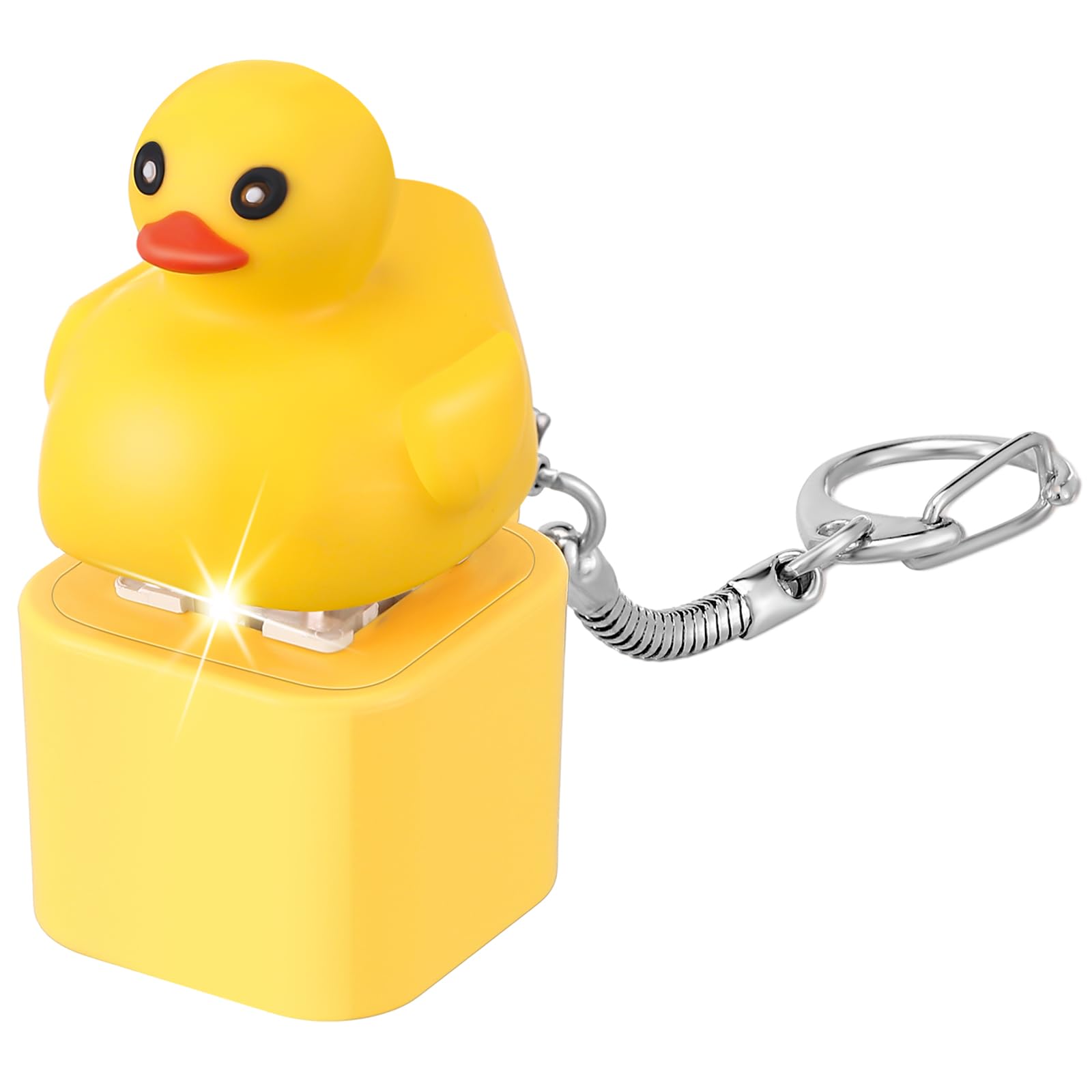 Simgoing Rechargeable Quacking Duck Keychain Fidget with Colorful Lights – Stress Relief Toy
