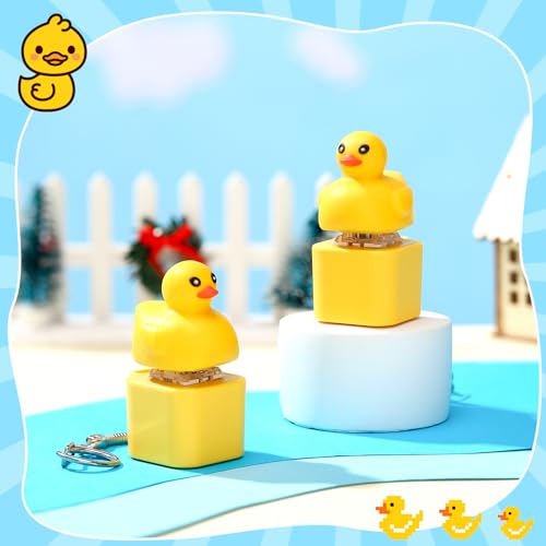 Simgoing Rechargeable Quacking Duck Keychain Fidget with Colorful Lights – Stress Relief Toy